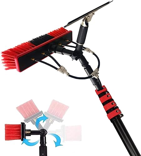 Kit de nettoyage de vitres pour panneaux solaires avec manche télescopique et brosse à eau