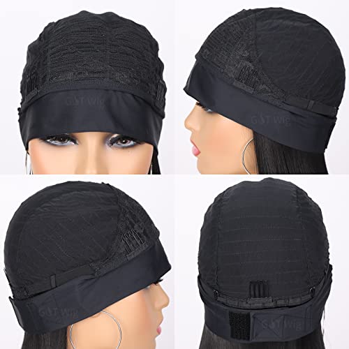 G&T Headband Wig For Women Black Straight Synthetic Headband Wig Glueless Heat Resistant Natutal Looking For Daily Party Use 24 Inch #TOP5