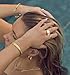 18K Gold Plated Wheat Sheaf Cuff Bangle Bracelet for Women Dainty Chunky Adjustable Stackable Trendy Fashion Jewelry with Simple Elegance