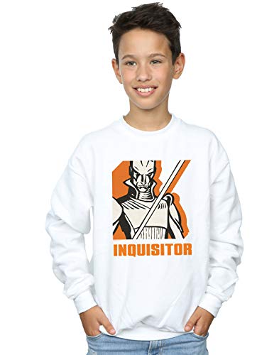 Absolute Cult Star Wars Boys Rebels Inquisitor Sweatshirt White 7-8 Years