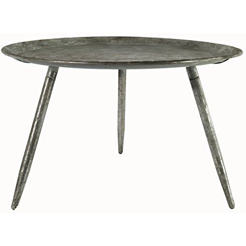Table basse trépied métal argenté design pour salon moderne - 2