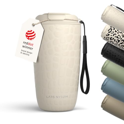 LARS NYSØM Thermobecher 500ml mit Trageschlaufe - Kaffeebecher to go Thermo – Ansicht 1