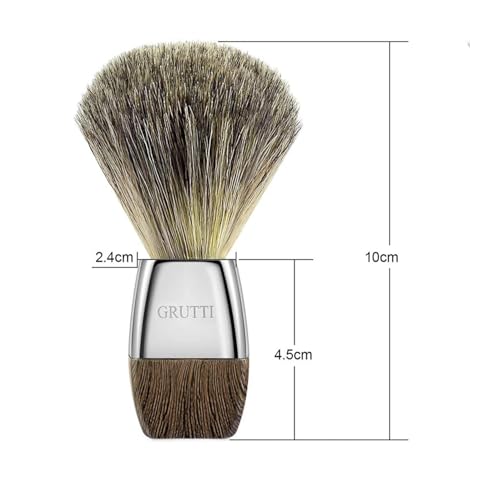 Foto von GRUTTI Vegan Rasierpinsel – Synthetische Nylonborsten, Holz-Imitativer Griff & Zinklegierung | Sanft für Nassrasur, Langlebig & Ideal als Geschenk