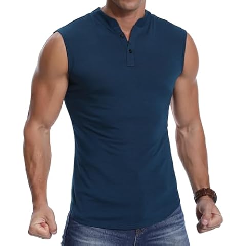 PCEAIIH Men's Sleeveless Henley Tank Top Cover