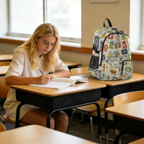 Mochilas para laptop de tarot retro ideales para el trabajo y uso casual 6