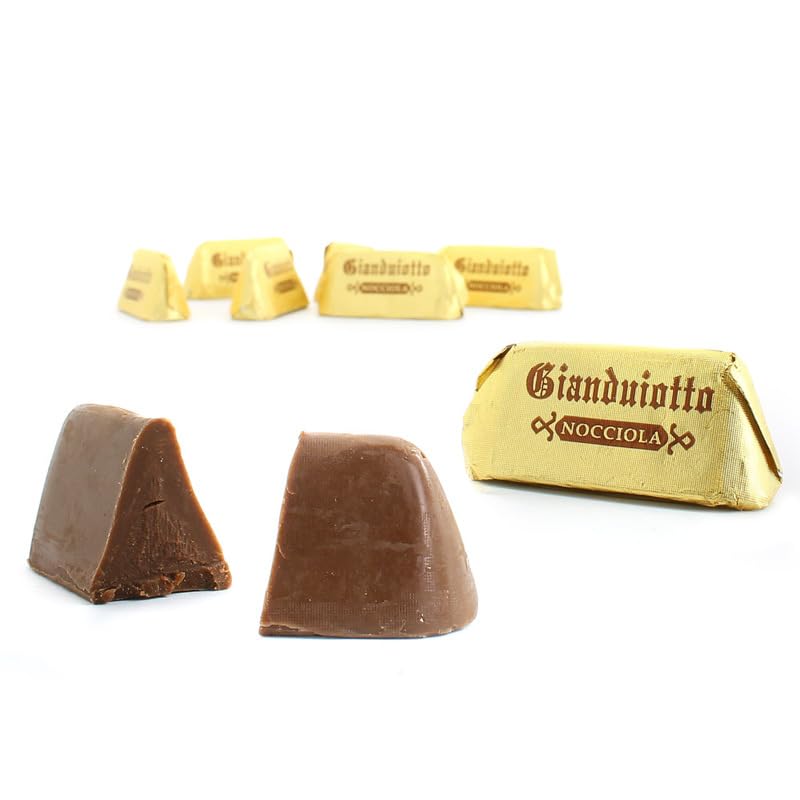 Bombones de Chocolate con Leche y Avellanas – Gianduiotto Nocciola | Bolsa de 1 kg (90 Unidades) | Rellenos de Crema de Avellana | Textura Suave, Sabor Intenso y Acabado Premium