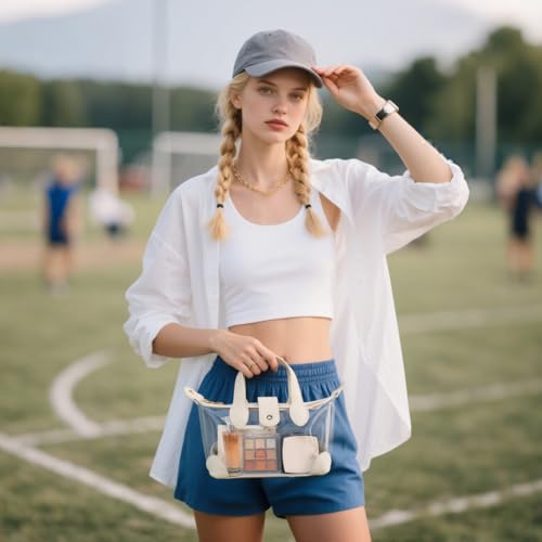 LOXOMU Clear Bag for Stadium Events - Crossbody Clear Purse for Women Stadium Approved, See Through Small Plastic Bag Handbag2