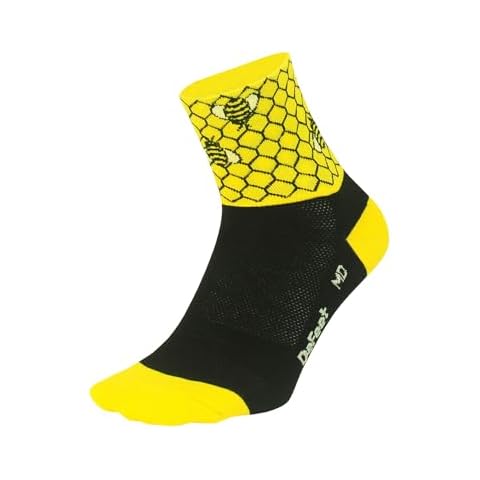 Defeet Bee Aware Athletic Socks, Black/Gold Cover