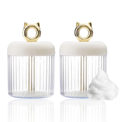 SNOMEL SNOMEL 2 Pcs Marshmallow Whip Maker Skin Care, Deep Cleaning Foam Maker for Face Wash, Quick & Rich Facial Cleanser Foam Cup, Cream Bubble Foamer Maker Cleansing Tool for Home Travel (White)