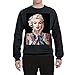 Wild Bobby Marilyn Tattoos Black Pop Culture Unisex Crewneck Graphic Sweatshirt, Black, Large