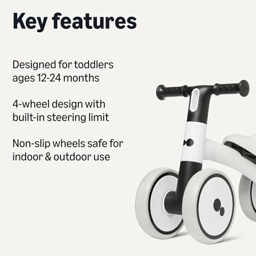 Amazon Basics Balance Bike, 4-Wheel Toddler Bike for Ages 12-24 Months, Sturdy Frame, Scratch Resistant Wheels, Comfortable Seat, Rounded Design, for Learning to Walk and Ride - image 2
