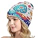 Fashion Beanie Caps with Adjustable Band Oversized Hat Cap Soft Touch Windproof Headwear Skull Cap for Ski Skat Travel, Multipurpose Scarf Hat, Easter Eggs Flower Art