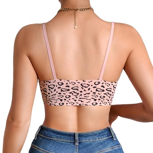 Image of DEANGELMON V Neck Bra Padded Seamless Adjustable Straps Bralettes Everyday Basic Sleeping Bras Multiple Pack