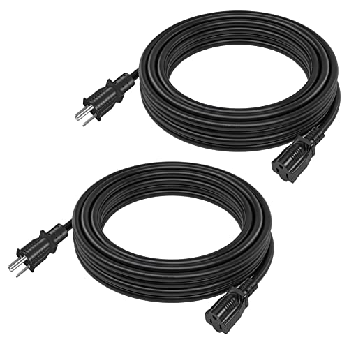 DEWENWILS Short Extension Cord, 1 Foot Power Cord, 16 AWG SJTW Weatherproof Extension Cable for Indoor Use, 3 Prong Grounded Outlets Plugs, NEMA 5-15P to NEMA 5-15R, Black, UL Listed,4 Pack