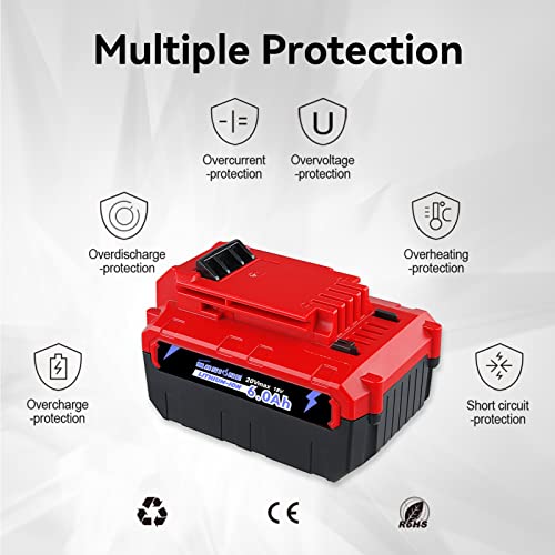 Masione 2Pack 6.0Ah Porter Cable 20V Battery Replacement For Pcc685L Pcc685Lp Pcc680L Pcc682L Pcc600 Pcc640 20 Volt Cordless Power Tools #TOP4