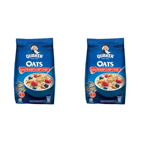 Image of Quaker Oats 400g, Rolled Oats Natural Wholegrain (Pack of 2)
