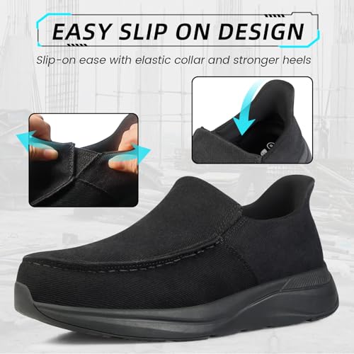 Slip On Steel Toe Shoes for Men Work Safety Sneakers Comfortable Indestructible Industrial Construction Footwear4