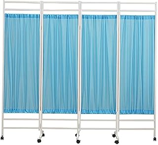 4-Shutter Stainless Steel Privacy Screen On Wheels Foldable Curtain with Removable Suitable for Emergency Room, Ward, Intensive Care Unit Monitoring Room Divider