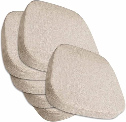 SDNAM Lot de 2/4/6 Galette de Chaise de Salle à Manger avec Attaches – Coussin de Chaise de Cuisine Déhoussables et Lavables, Antidérapants, Coussin de...