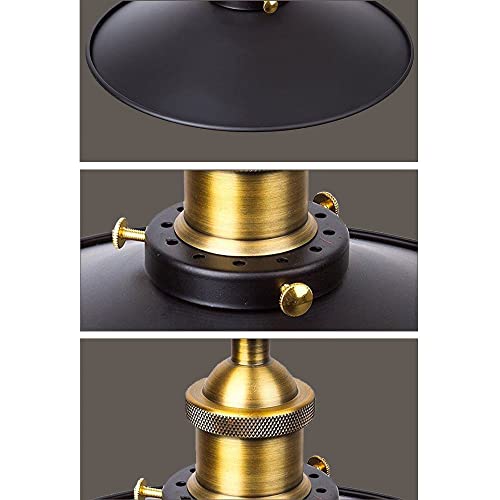 Suspension en métal noir au design rétro soigné avec douille E27 de 30 cm