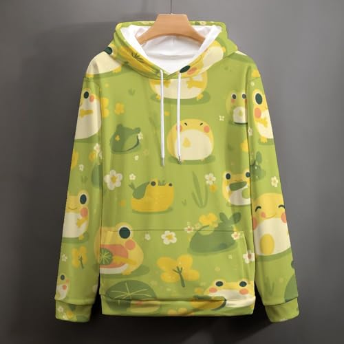Sweat à capuche grenouille verte idée cadeau original taille S mixte
