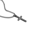 M MOOHAM Cross Necklace for Men - Stainless Steel Silver Gold Black Plain Cross Pendant Necklace Simple Jewelry Gifts, 16-24 Inches Chain