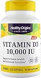 Healthy Origins Vitamin D3 (Lanolin) 10,000 IU Softgel - Bone Health and Immune Support Supplement - Easily Absorbable Vitamin D Supplements - Gluten-Free Vitamin D3 Supplement - 120 Softgels