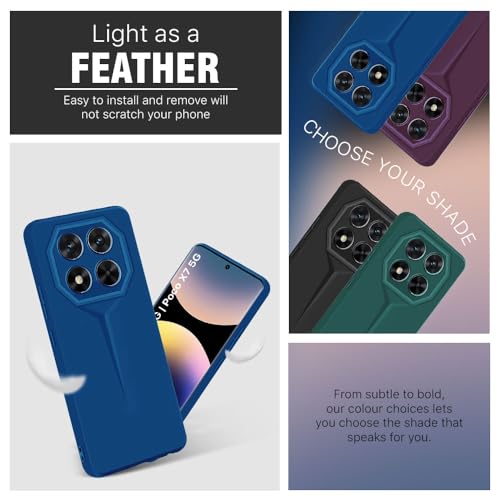 Image of WOW IMAGINE Slim Back Cover for Redmi Note 14 Pro 5G | Poco X7 5G | Blade Series Ultra Thin Case with Lightweight Design | Camera Protection | Soft Matte Silicone Flexible Mobile Case - Blue