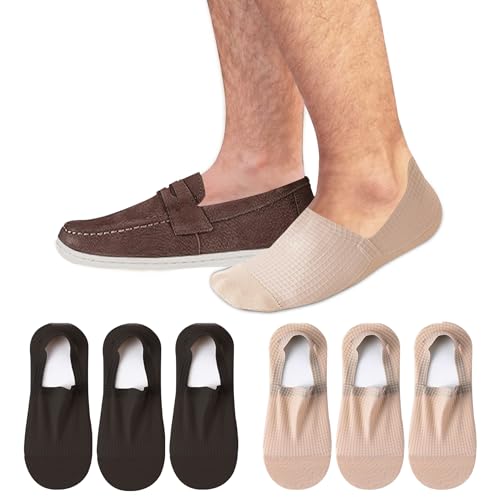 Best Men's Shoes to Wear Without Socks: Top Picks 13 PENUUP No Show Socks Men Non Slip Low Cut Thin Socks for Loafers Boat 6 Pairs