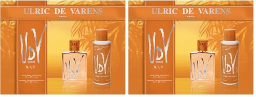 ULRIC DE VARENS - Coffret Parfum Homme UDV VIP - Eau de Toilette 100 ml + Déodorant Spray 200 ml - Boisé, Marin, Agrumes Pétillants (Lot de 2)