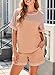 Dokotoo Loungewear Sets Woman Outfits Lounge 2 Piece Sets for Women Color Block Crewneck short sleeve tops and elastic shorts pants with pockets Women Clothing Fashion Trendy Casual Matching Sets