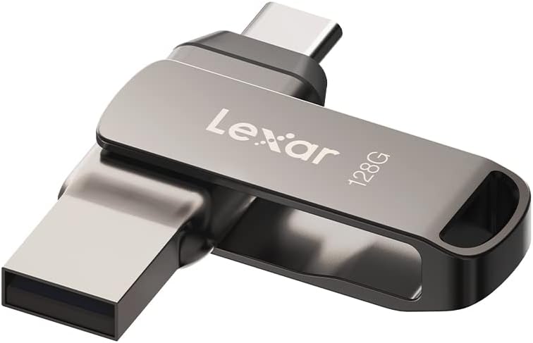 JumpDrive® Dual Drive D400 USB 3.1 Type-C USB Drive, 128GB, Silver