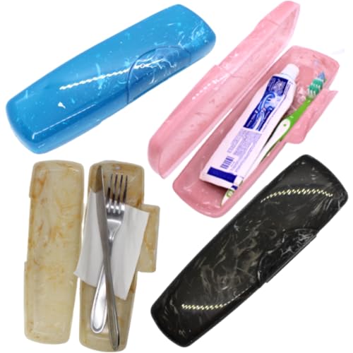 Estojo Multiúso Marmorizado Nécessaire Porta escova e pasta de dente, talher, material escolar, óculos, etc - Cor: Azul