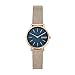 Skagen Signatur Uhr für Damen, Quarzwerk mit Edelstahl- oder Lederarmband, Roségoldton und Blau, 30MM