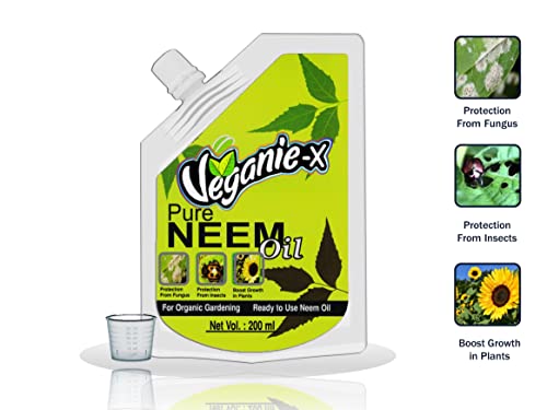 Premium Neem Oil 200ml for Organic Plant Pest Control Spray | Pure Cold Pressed, Water Soluble