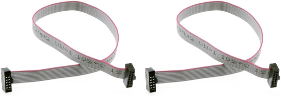 Treedix 2PCS IDC Ribbon Connector Flat Ribbon Cable Jtag Cable 1.27mm Pitch 2 Row 10 Pins Connector Female to Female Wires SWD Cable Length 200mm/7.87 in for JTAG/ISP Connecting