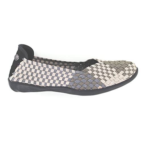 Image of Bernie Mev Catwalk Women's Stretch Woven Slip On Flat Shoes for Women