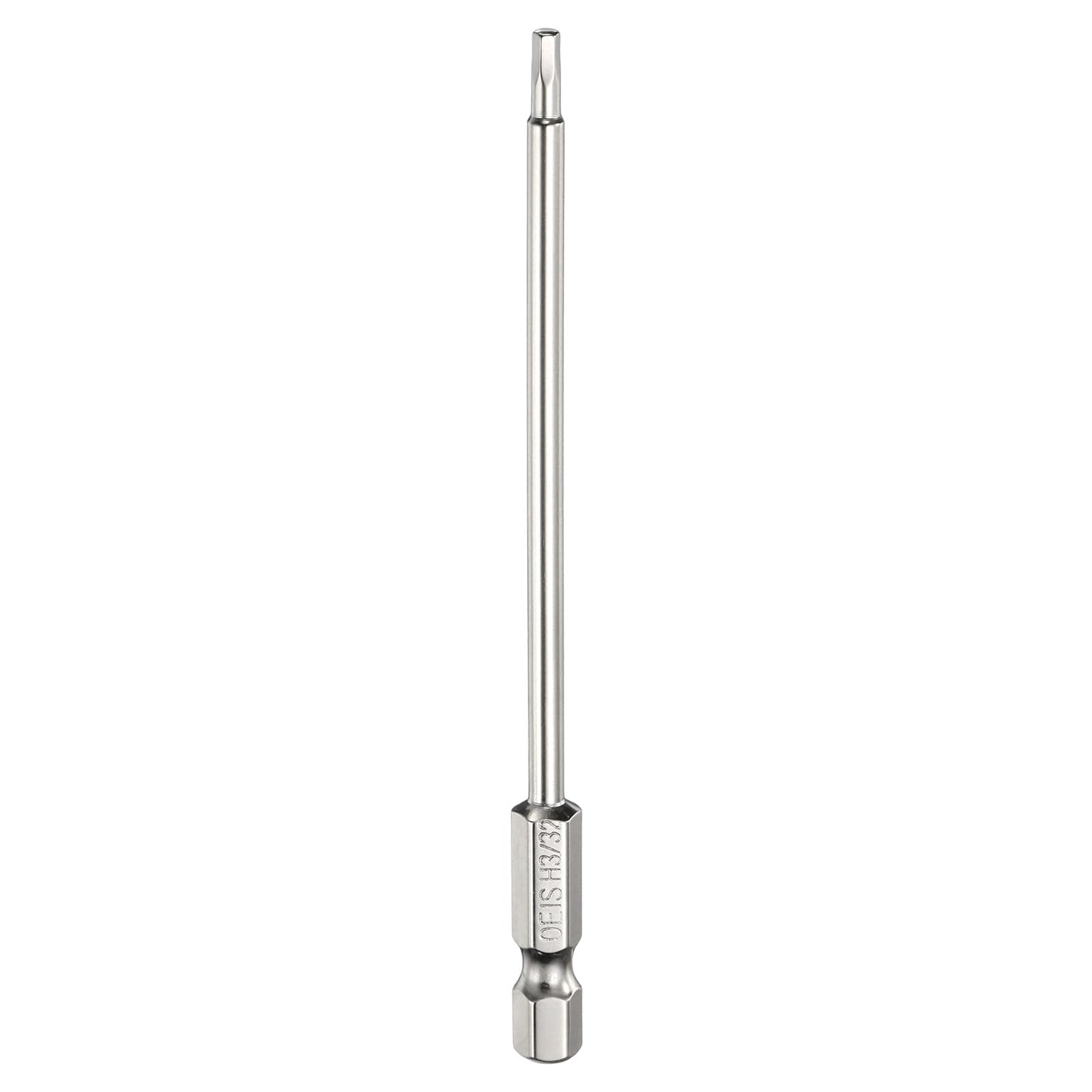 sourcing map H3/32 Hex Head Screwdriver Bit 3/32" Flat Tip 1/4" Hex Shank 4" Long Magnetic Hexagonal Screw Drill Bit Wrench Chrome Plated Power Driver Socket — image 1