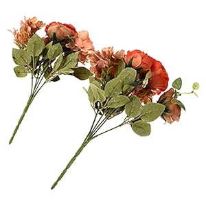 Artibetter 2Pcs Ariticial Bloem Boeket Fake Peony Bloem Vintage Bruiloft Bloem Decoratie Diy Floal Boeket Voor Thuis…