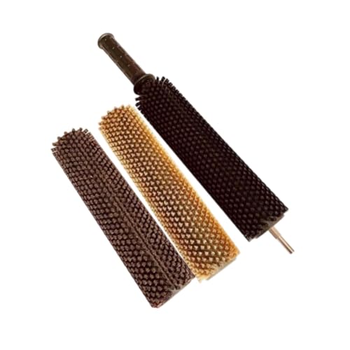 Colaxi Ski Brush Kit Ski Waxing Brushes Lightweight Maintenance Practical Nylon Brass Horsehair Electric Ski Waxing Roller Brush Set