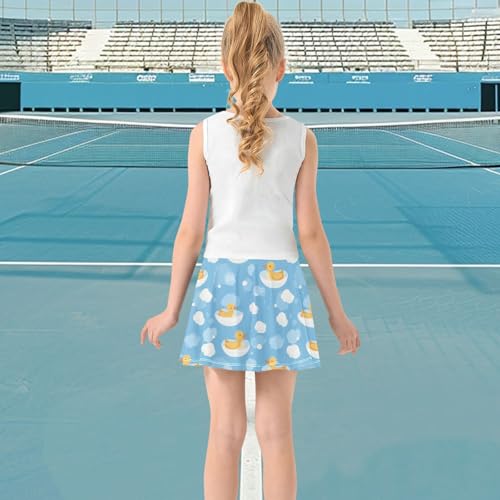 visesunny Girl's Golf Skirt Athletic Relaxing Duck Water Tennis Skort Sport Activewear with Double Layer Pockets3