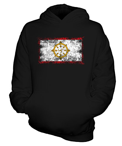 Sweat-shirt à capuche Sikkim drapeau délavé pour enfant fille et garçon Candymix