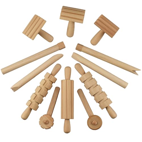 12Pcs/Set Sensory Bin Toys, Wooden Sensory Bin Tools Montessori Fine Motor Learning Pretend Play Kitchen Tableware for Kids Preschool Learning Toys Art Supplies.