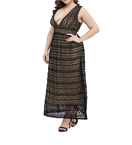 Robe d'invité de mariage grande taille col en V sans manches fluide