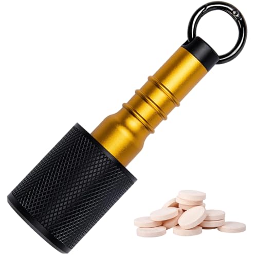 Pastillero llavero de aluminio, contenedor de medicamentos diario y estuche portátil de viaje