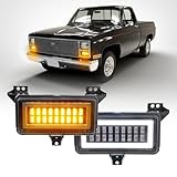 NJSBYL LED Turn Signal Light Assembly for 1983-1991 Chevy/GMC CK Pickup Trucks Suburban Chevy Blazer GMC Jimmy Front Bumper Signal Parking Light, Amber Turn Signal Light White Running Light