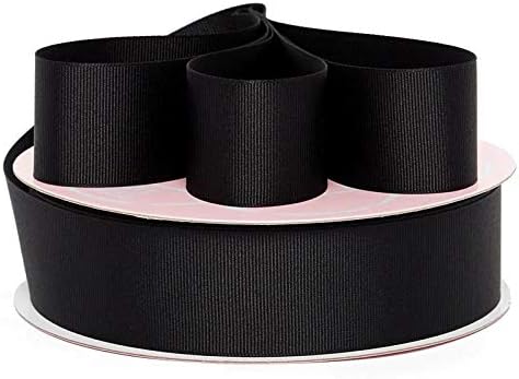 Paper Mart Black Grosgrain Ribbon, 1/4 Inch Width, Large 100 Yard Roll of Black Ribbon for Gift Wrapping