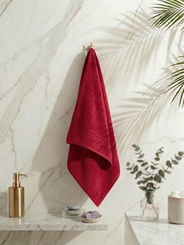 Image of Monte Carlo Cotton Towel Set 3 Piece | (1 Bath Towel 70 X 140 cm, 2 Hand Towel 40 X 60 cm)| 380 GSM | Gift Box Bathroom Towel Combo | Compact Towel Set for Men & Women (Super Charm) | Coral Pink