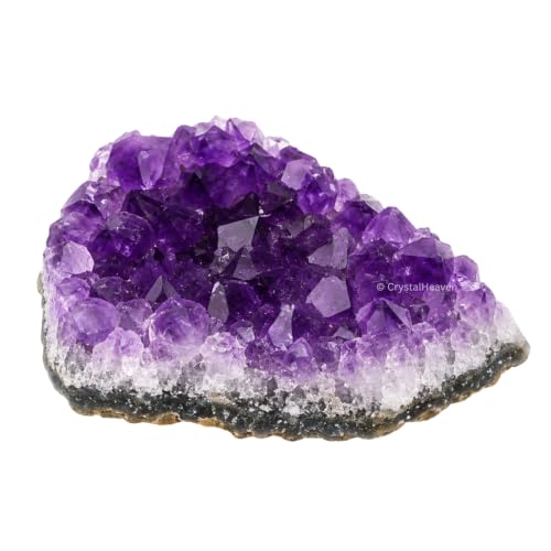 Image of Amethyst Crystal Stone Certified Cluster - Raw Amethyst Stone Original Certified for Energy Cleansing, Meditation, Chakra Balancing, Healing and Decoration Gift