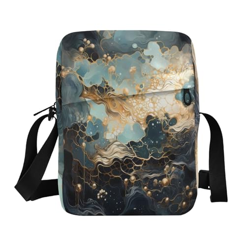 messenger bag cute shoulder bag men Shoulder Handbags Adjustable Strap for Travel Travel- Clouds Black White Yellow